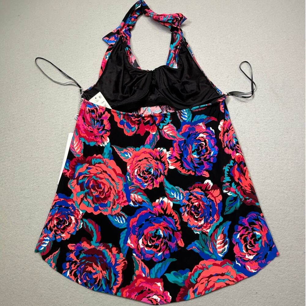 Magicsuit Women's Sonic Blooms Sophie Underwire Tankini Top black multi 14 $128 - Picture 2 of 9